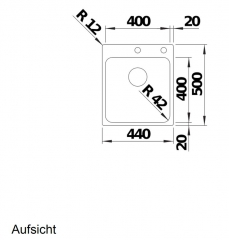 Blanco Solis 400 IF/A Edelstahl Brstfinish, InFino Ablauf, PushControl Ablauffernbedienung, 526119