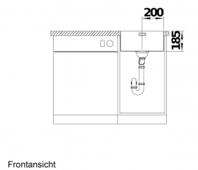 Blanco Solis 400 IF/A Edelstahl Brstfinish, InFino Ablauf, PushControl Ablauffernbedienung, 526119