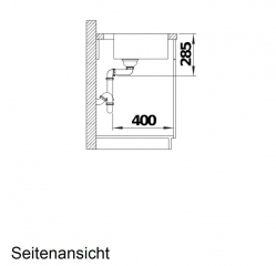 Blanco Solis 400 IF/A Edelstahl Brstfinish, InFino Ablauf, PushControl Ablauffernbedienung, 526119