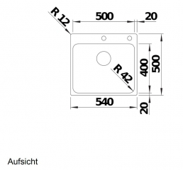 Blanco Solis 500 IF/A Edelstahl Brstfinish, InFino Ablauf, PushControl Ablauffernbedienung, 526124