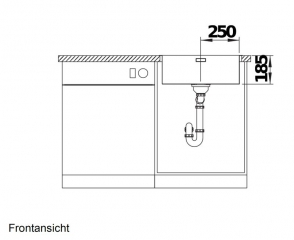 Blanco Solis 500 IF/A Edelstahl Brstfinish, InFino Ablauf, PushControl Ablauffernbedienung, 526124