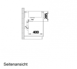 Blanco Solis 500 IF/A Edelstahl Brstfinish, InFino Ablauf, PushControl Ablauffernbedienung, 526124