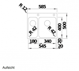 Blanco Solis 340/180 IF/A Edelstahl Brstfinish, InFino Ablauf, PushControl Ablauffernbedienung, 526132