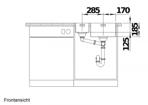 Blanco Solis 340/180 IF/A Edelstahl Brstfinish, InFino Ablauf, PushControl Ablauffernbedienung, 526132