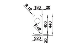 Blanco Solis 180-IF Edelstahl Brstfinish, InFino Ablauf, 526114