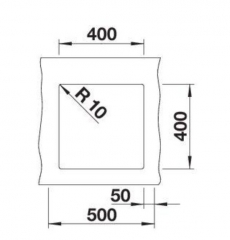 Blanco Rotan 400-U Silgranit PuraDur 2, Farbe schwarz, 526097