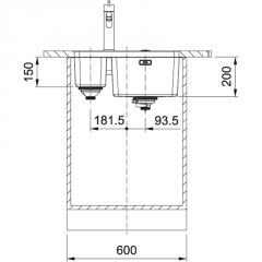 Franke Mythos MYX 160-34-16 Unterbaubausple Edelstahl, Integralablauf, 122.0625.059, 12638