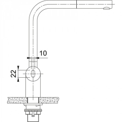 Franke Atlas Neo Sensor Zugauslauf Einhebelmischer, Hochdruck, Edelstahl, 115.0625.523, 11440