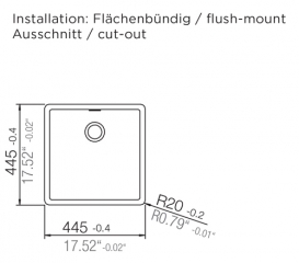 Einzelstck Schock Greenwich N-100 FB flchenbndig, Cristadur, Farbe Stone, GRE N 100 FB STO