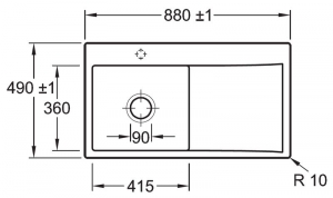 Villeroy & Boch Subway Style 50, Farbe TR Timber, Premiumline, Becken links