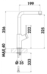 Naber Corno Piu PFU11, Set inkl. Armatur, Becken rechts, 1041144