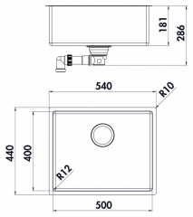 Naber Corno Basso 4, Einzelbecken 1013143