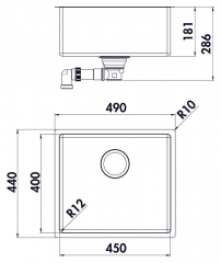 Naber Corno Basso 5, Einzelbecken 1013142