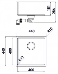 Naber Corno Basso 3, Einzelbecken 1013141