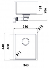 Naber Corno Basso 2, Einzelbecken 1013140