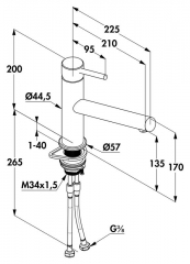 Kludi Steel 1, Edelstahl, Hochdruck, 5023124