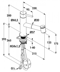 Kludi Steel 2, Edelstahl, Hochdruck, 5023125