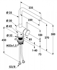 Kludi Steel L1, Edelstahl, Hochdruck, 5023126