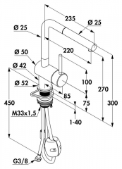 Kludi Steel L2, Edelstahl, Hochdruck, 5023127