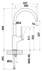 Linea Mio 1, chrom, Niederdruck, 5011301