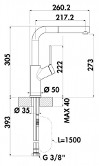 Linea Mio 4, chrom, Niederdruck Schlauchbrause, 5011313