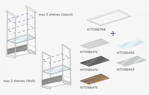 ELICA Regalboden mit Rauchglas fr alle Open Suite Hauben, KIT0166463