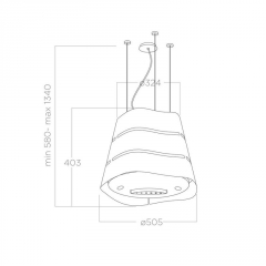 Elica Wave UX BL MAT/F/51 Inselhaube, schwarz, PRF0171193. Mit 5 Jahren Garantie!