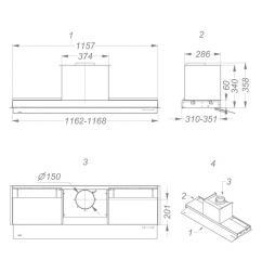 NOVY Fusion Pro Schrankhaube 8770, anthrazit, Schwenkbarer Schirm mit Glas, 120 cm, mit 5 Jahren Garantie
