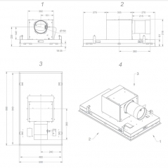 NOVY Pureline Pro 6940 Deckenhaube, 120 cm, Edelstahl, mit 5 Jahren Garantie