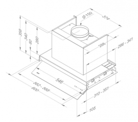 NOVY Fusion Pro Schrankhaube 8741, 90 cm, weiss, Schwenkbarer Schirm mit Glas, mit 5 Jahren Garantie