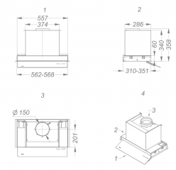 NOVY Fusion Pro Schrankhaube 8741, 90 cm, weiss, Schwenkbarer Schirm mit Glas, mit 5 Jahren Garantie