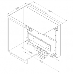 NOVY Panorama Power 1831 Muldenl�fter mit Induktionskochfeld, schwarz, 88 cm, mit 5 Jahren Garantie
