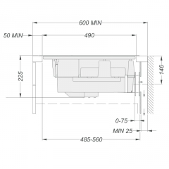 NOVY Easy Pro recirculation 1861 Muldenl�fter mit Induktionskochfeld, schwarz, 80 cm, mit 5 Jahren Garantie