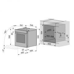 V-ZUG Combair V6000 60, Einbau-Backofen, Spiegelglas schwarz, 2104700007, 10 JAHRE GARANTIE!