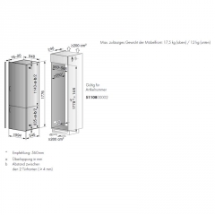 V-ZUG CombiCooler V4000 178NI, Einbau-Khlgefrier-Kombination, 5110800002, 10 JAHRE GARANTIE!