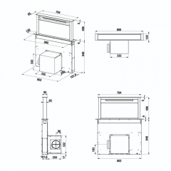 Kppersbusch DD 9840.0 S, Downdraft Tischhaube 90 cm, Edelstahl und schwarzes Glas, mit 5 Jahren Garantie!