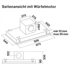 Falmec Nuvola 90 LED, Deckenhaube, 90 cm, Haubenkrper Edelstahl, mit 5 Jahren Garantie