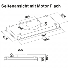 Falmec Nuvola 140 LED, Deckenhaube, 140 cm, Haubenkrper Edelstahl, mit 5 Jahren Garantie