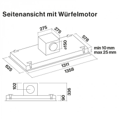 Falmec Nuvola 140 LED, Deckenhaube, 140 cm, Haubenkrper Edelstahl, mit 5 Jahren Garantie