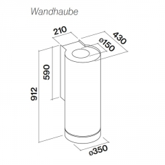 Falmec Polar W 35, schwarz, 35 cm, Wandhaube, mit 5 Jahren Garantie