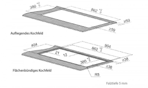 berbel Panoramakochfeld BKF 90 iPP, Induktion, Glas schwarz, 1100055, 7 JAHRE GARANTIE!