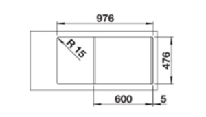 Blanco Lantos II 6S-IF Flachrand Edelstahl Brstfinish, 526628