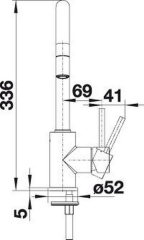 Blanco Mida-S schwarz matt, Armatur, Hochdruck Zugauslauf Schlauchbrause, 526653