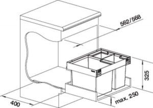 Blanco Flexon II Low XL 60/3 Abfalltrennsystem, 526643