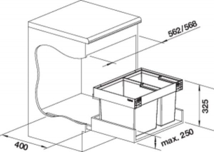 Blanco Flexon II Low 60/2 Abfalltrennsystem, 526641