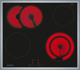 Constructa CA323255, Elektro-Glaskeramikkochfeld, 60 cm, Edelstahlrahmen, mit 5 Jahren Garantie!