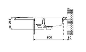 Franke Mythos MYX 211 A-86 SlimTop, Flachrand, Edelstahl gebrstet, Becken links, 127.0642.074