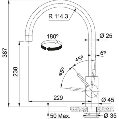 Franke Eos Neo Einhebelmischer, Hochdruck Festauslauf, Edelstahl Industrial Black, 115.0613.590