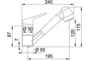 Franke Novara-Plus Einhebelmischer, Hochdruck Zugauslauf und Brausekopf, Black matt, 115.0659.840