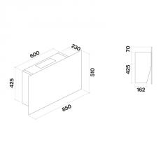 Falmec Cover 85, Glas weiss, 85 cm, Wandhaube, mit 5 Jahren Garantie